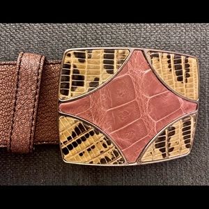 PRADA Leather Snake/Python Skin Style Belt 80/32